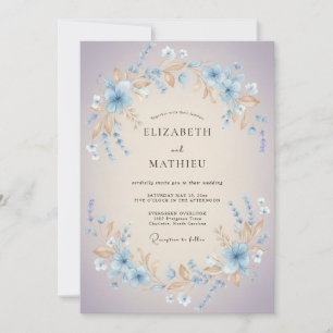 Convite Casamento Pétala Lilás Champagne