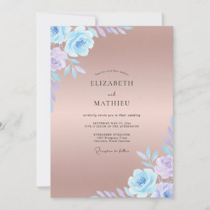 Convite Casamento Pétala Lilás Cobre
