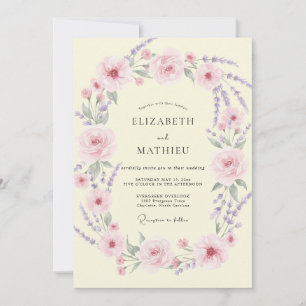 Convite Casamento Pétala Lilás Creme