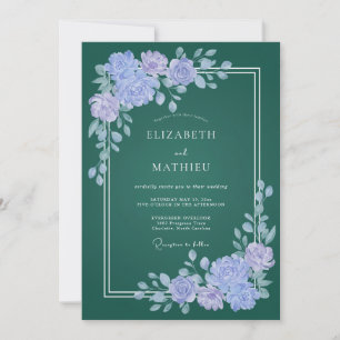 Convite Casamento Pétala Lilás Esmeralda