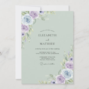 Convite Casamento Pétala Lilás Macia Menta