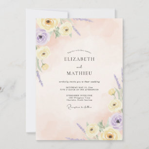 Convite Casamento Pétala Lilás Manteiga