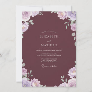 Convite Casamento Pétala Lilás Rosa