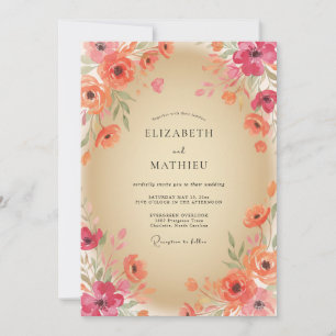 Convite Casamento Pétala Magenta Coral