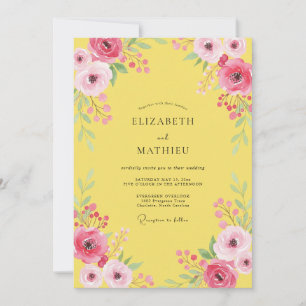 Convite Casamento Pétala Magenta Ensolarado