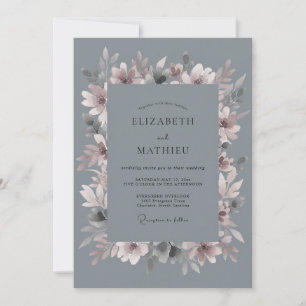 Convite Casamento Pétala Malva Ardósia