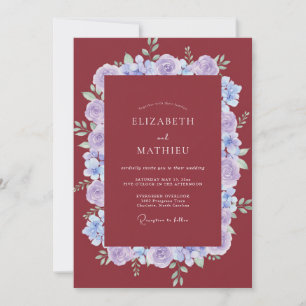 Convite Casamento Pétala Marinho Roxo