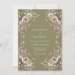 Convite Casamento Pétala Oliva Malva