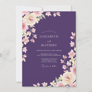 Convite Casamento Pétala Pastel Ameixa