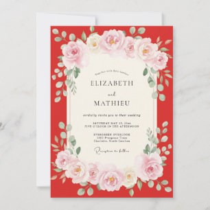 Convite Casamento Pétala Pintada de Escarlate