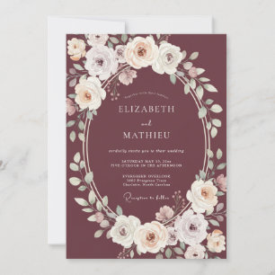 Convite Casamento Pétala Pintada de Marrom