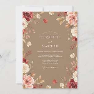 Convite Casamento Pétala Pintada de Taupe