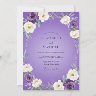 Convite Casamento Pétala Pintada de Violeta