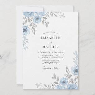 Convite Casamento Pétala Prata Aço