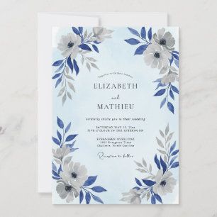 Convite Casamento Pétala Prata Centáurea