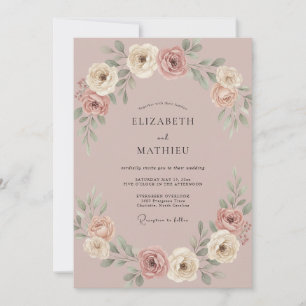 Convite Casamento Pétala Rosa Champanhe