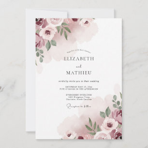 Convite Casamento Pétala Rosa Malva
