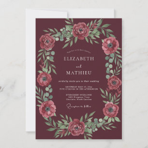 Convite Casamento Pétala Rosa Marsala