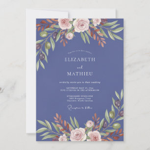 Convite Casamento Pétala Rosa Periwinkle