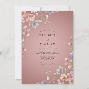 Convite Casamento Pétala Rosa Poeira