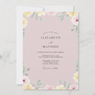 Convite Casamento Pétala Rosa Poeira