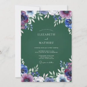 Convite Casamento Pétala Roxo Índigo