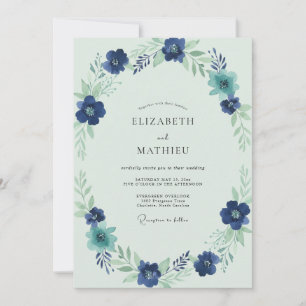 Convite Casamento Pétala Safira Índigo