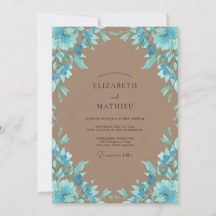 Convite Casamento Pétala Taupe Cerúleo