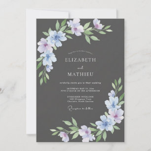 Convite Casamento Pétala Violeta Carvão