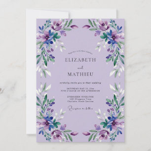 Convite Casamento Pétala Violeta Lilás