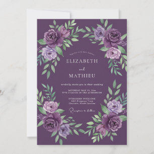 Convite Casamento Pétala Violeta Profundo