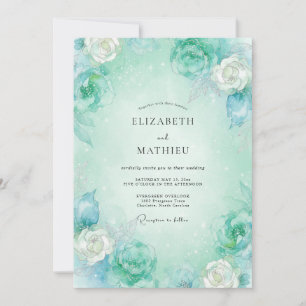 Convite Casamento Pétalas de Hortelã Aquática