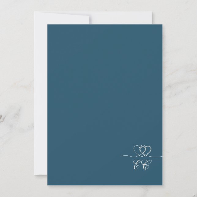 Convite Casamento Petrol Navy Modern Chic Misturar e Combi (Verso)
