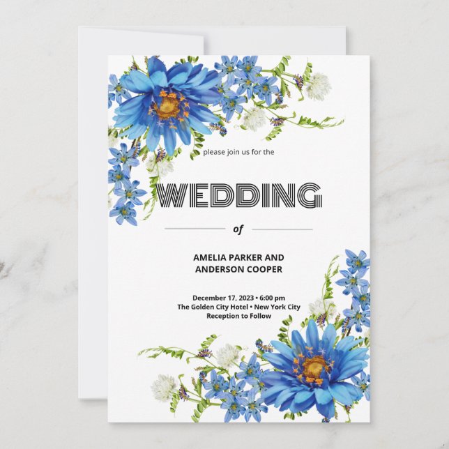 Convite Casamento Pink Watercolor Amor Blossom (Frente)