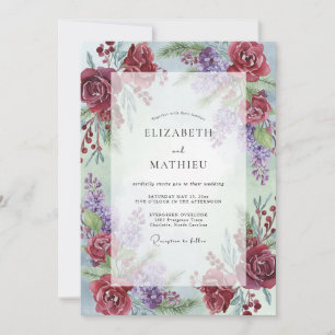 Convite Casamento Pintado Âmbar Vinho