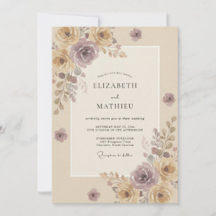 Convite Casamento Pintado Amethyst Champagne