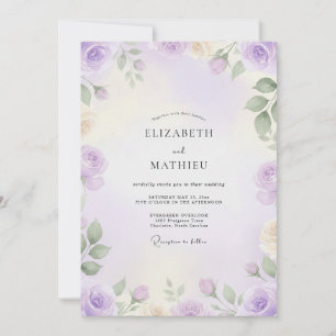 Convite Casamento Pintado Amethyst Sage