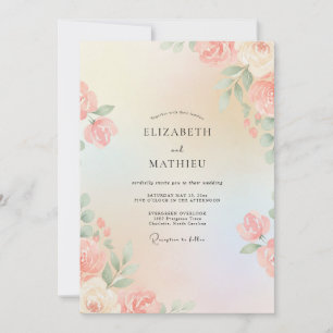 Convite Casamento Pintado com Apricot Suave