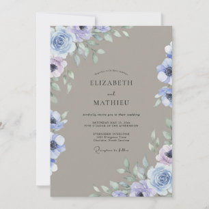 Convite Casamento Pintado com Bege e Azul-Malhada