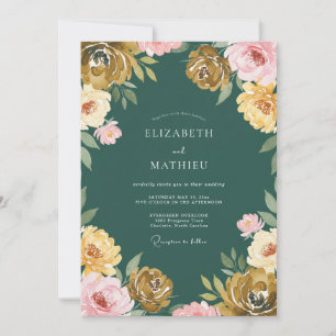 Convite Casamento Pintado com Bege Mostarda