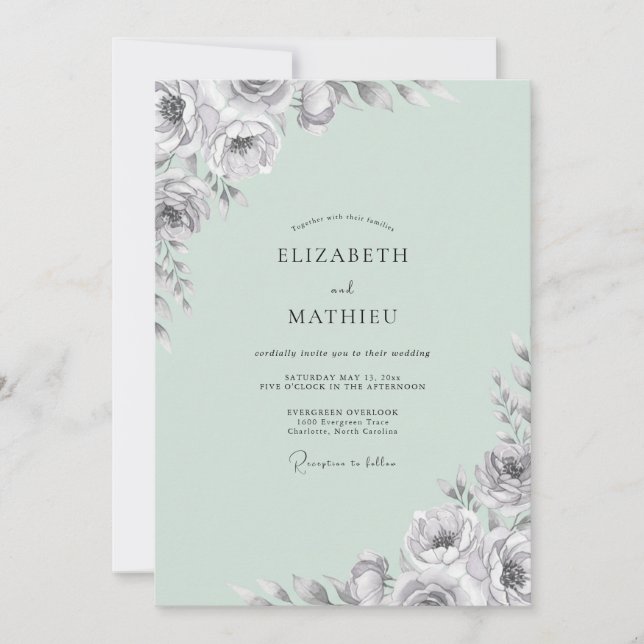 Convite Casamento Pintado com Carvão de Menta (Frente)