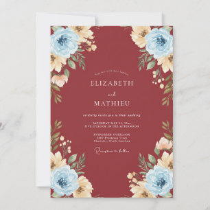 Convite Casamento Pintado com Champanhe Borgonha