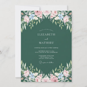 Convite Casamento Pintado com Cornflower Floresta