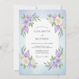 Convite Casamento Pintado com Creme Quente Lilás