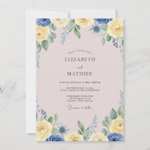 Convite Casamento Pintado com Flor de Milho Limão