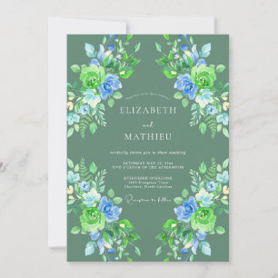 Convite Casamento Pintado com Flor de Milho Salvia