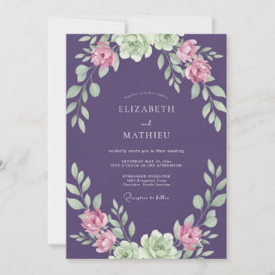 Convite Casamento Pintado com Folhas de Ameixa