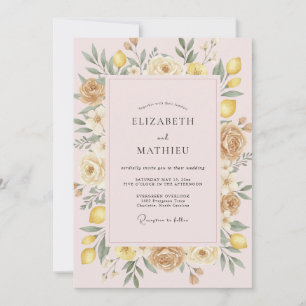 Convite Casamento Pintado com Limão Amarelo