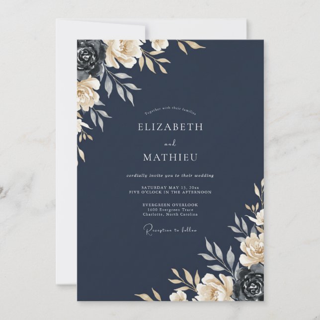 Convite Casamento Pintado com Tinta Marfim (Frente)