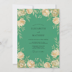 Convite Casamento Pintado Creme de Jade